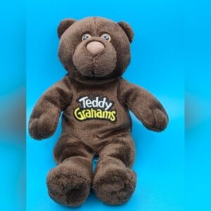 Vintage 2000 Tedy Grahams Chunky Chocolate Plush Bean Bag Bear Stuffed Animal